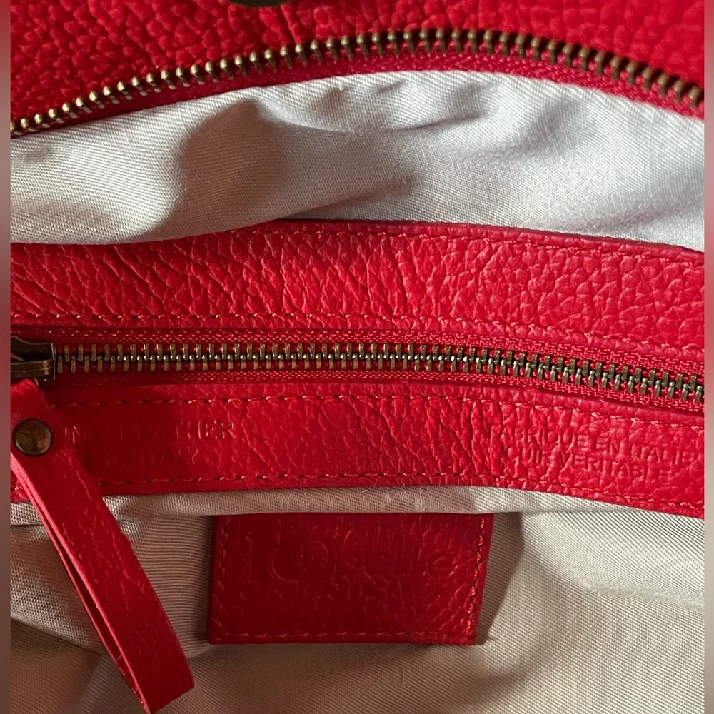 IO PELLE NWT Made In Italy RED Leather Skull Embossed Skull Tote - Picture 10 of 17